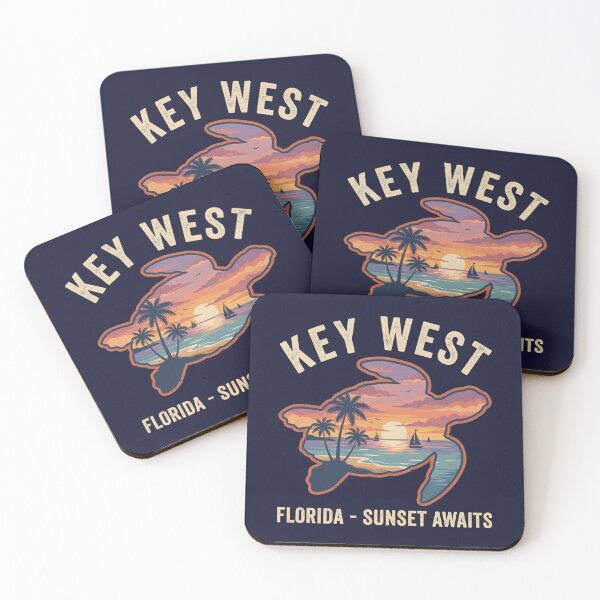 Item preview, Key West Sea Turtle Tropical Paradise Florida Sunset Beach Vintage Coastal designed and sold by Milasneeze.