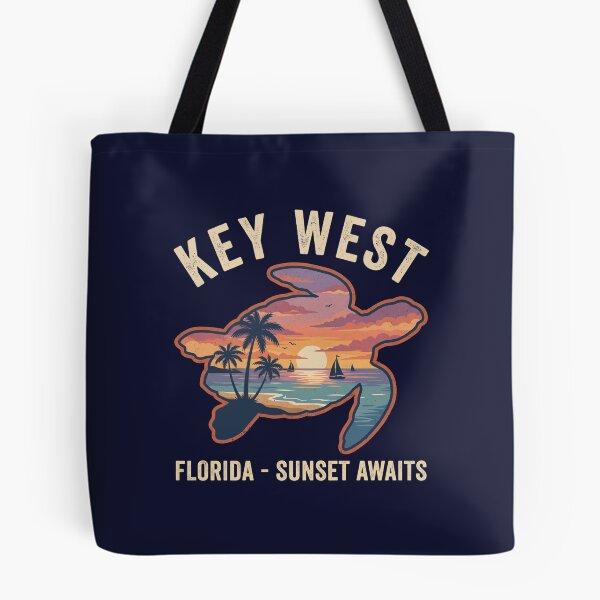 Item preview, Key West Sea Turtle Tropical Paradise Florida Sunset Beach Vintage Coastal designed and sold by Milasneeze.