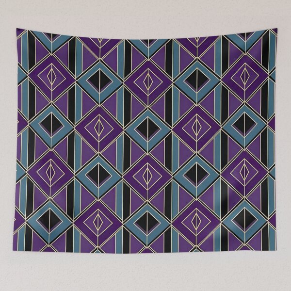 Item preview, Purple Deco Diamonds – Geometric Line Pattern designed and sold by Good Vibes .