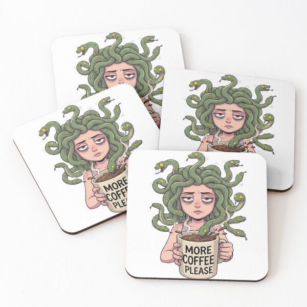 Item preview, Tired Medusa Needs Coffee - Funny Morning Greek Mythology designed and sold by MythoWorldddd.