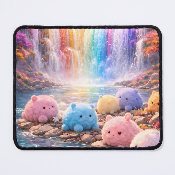 Item preview, Rainbow Waterfall Cute Fantasy Creatures Art designed and sold by KnitOfShadoF.