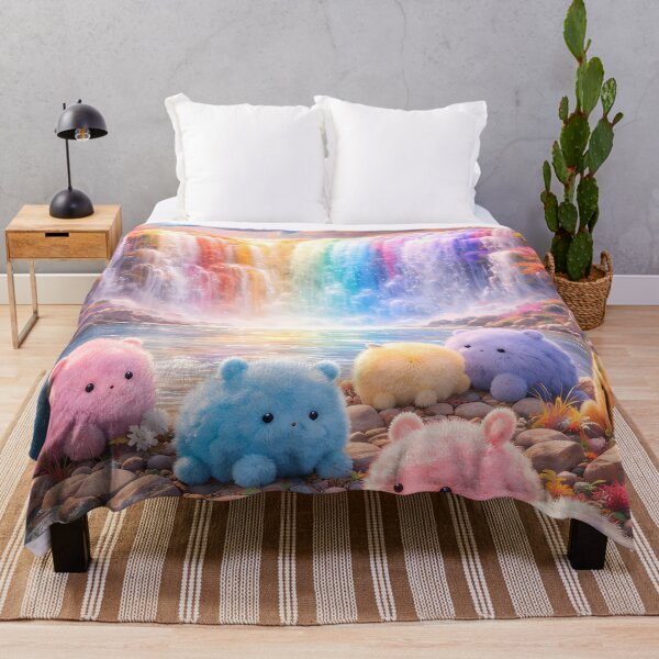 Item preview, Rainbow Waterfall Cute Fantasy Creatures Art designed and sold by KnitOfShadoF.