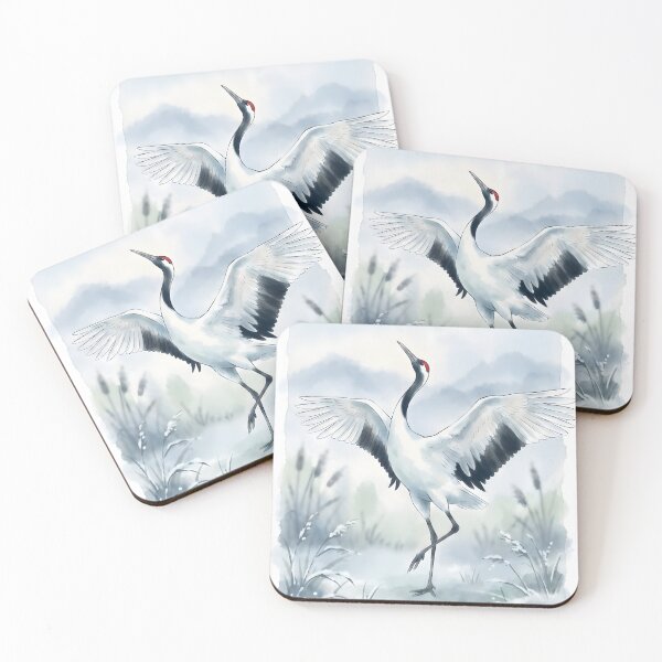 Item preview, Red-crowned Crane - Japanese Bird of Peace Winter designed and sold by RubisLeaf.