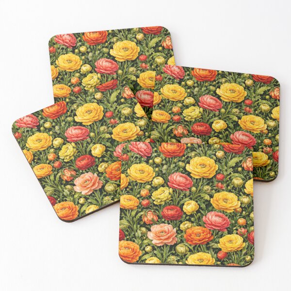 Item preview, Vibrant Ranunculus Floral Pattern designed and sold by Velvet Botanica Atelier.