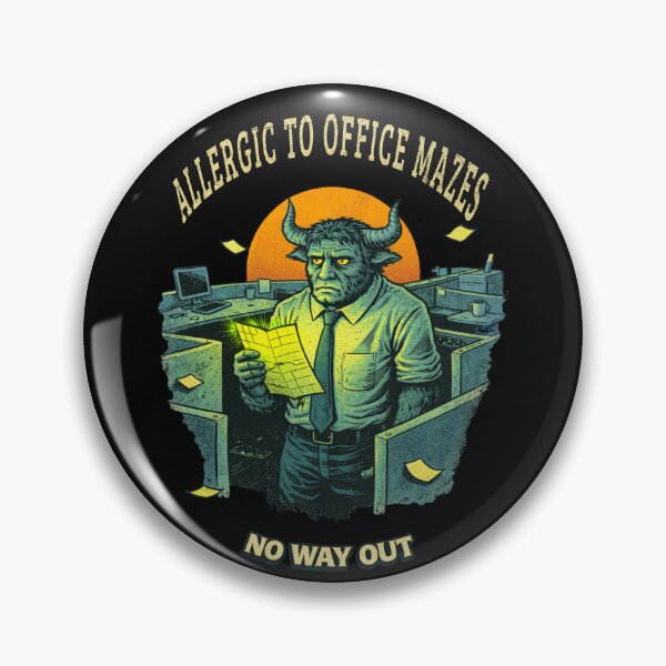 Item preview, Allergic to Office Mazes Minotaur Shirt – Funny Work Confusion Vintage Tee designed and sold by Mythic Ink Studio.