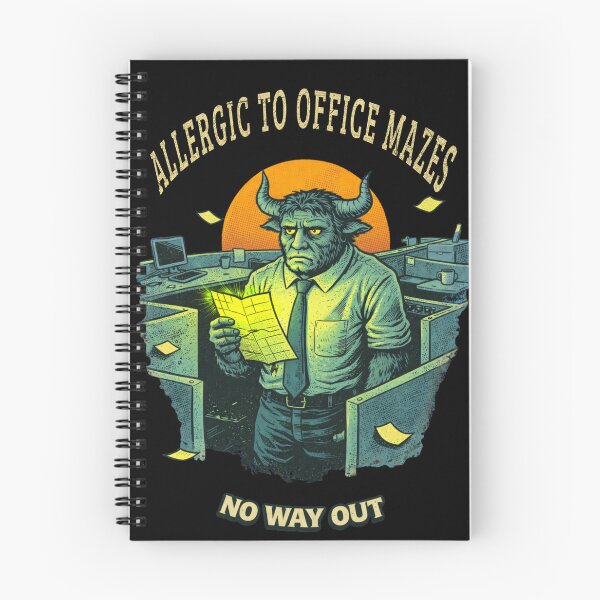 Item preview, Allergic to Office Mazes Minotaur Shirt – Funny Work Confusion Vintage Tee designed and sold by Mythic Ink Studio.