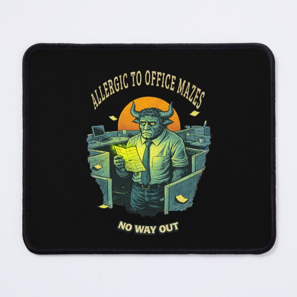 Item preview, Allergic to Office Mazes Minotaur Shirt – Funny Work Confusion Vintage Tee designed and sold by Mythic Ink Studio.