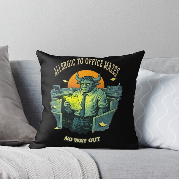 Item preview, Allergic to Office Mazes Minotaur Shirt – Funny Work Confusion Vintage Tee designed and sold by Mythic Ink Studio.