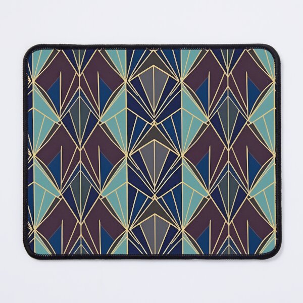 Item preview, Light & Dark Blue Deco Fans – Classic Geometric Pattern designed and sold by Good Vibes .