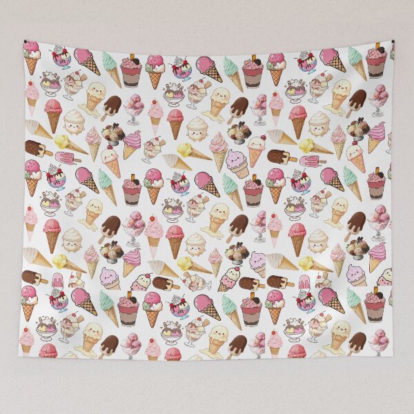 Item preview, Cute Ice Cream Kawaii Seamless Pattern Design designed and sold by Cutethings3.