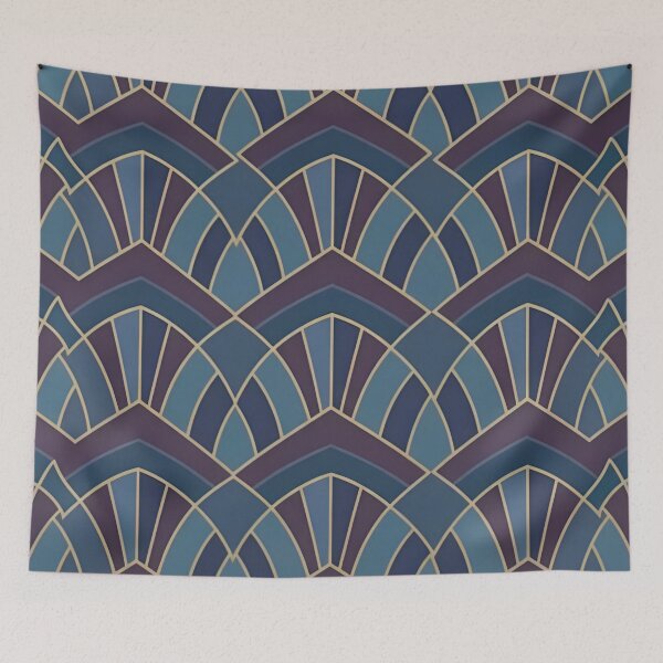 Item preview, Blue Wave Deco – Modern Geometric Pattern designed and sold by Good Vibes .