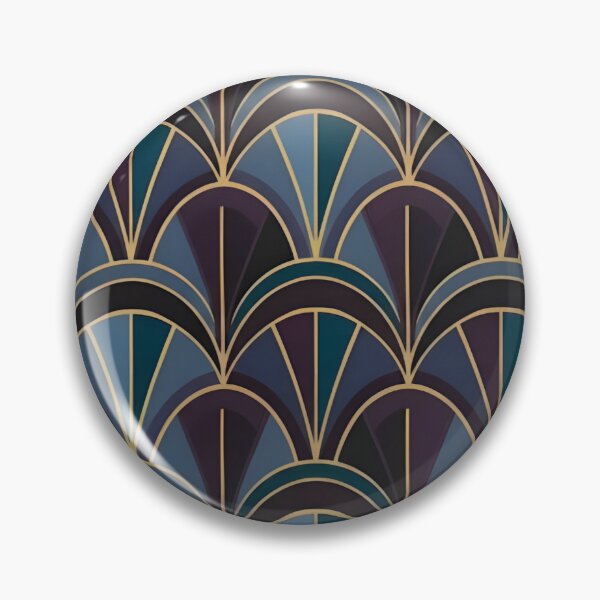 Item preview, Dark Blue Deco Arches – Retro Pattern designed and sold by Good Vibes .