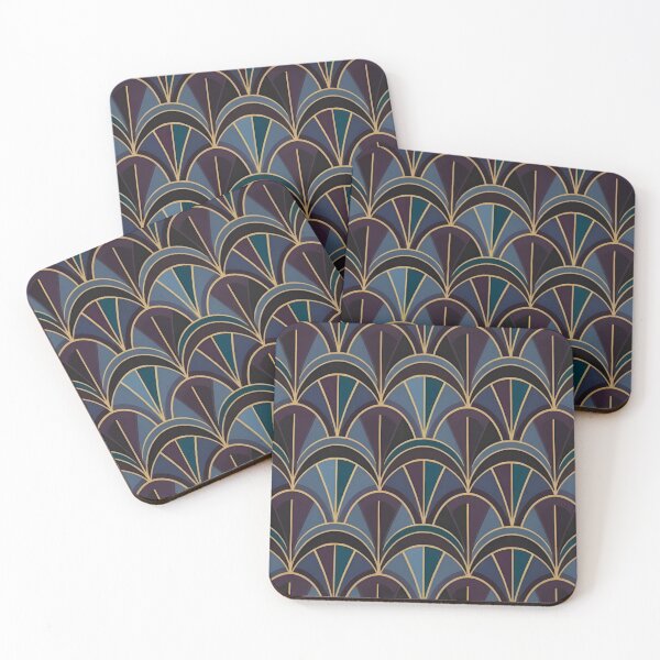 Item preview, Dark Blue Deco Arches – Retro Pattern designed and sold by Good Vibes .
