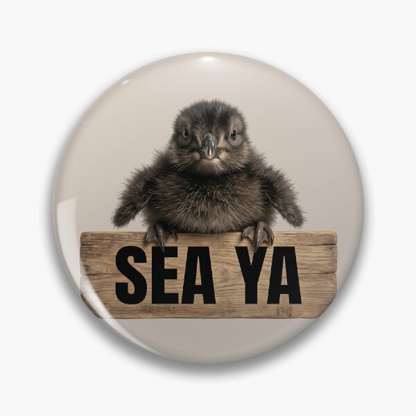 Item preview, Sea Ya Puffin Chick Wooden Sign designed and sold by EimSol.
