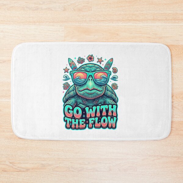 Item preview, Retro Surfing Sea Turtle 80s Neon - Gift for Mom Dad - Go With The Flow designed and sold by Hinata04.