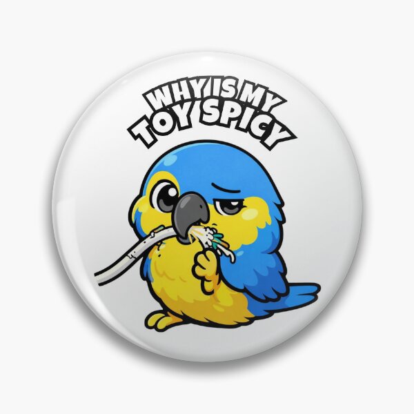 Item preview, Funny Macaw Why Is My Toy Spicy – Chewing Parrot Meme designed and sold by FeatherChaos.