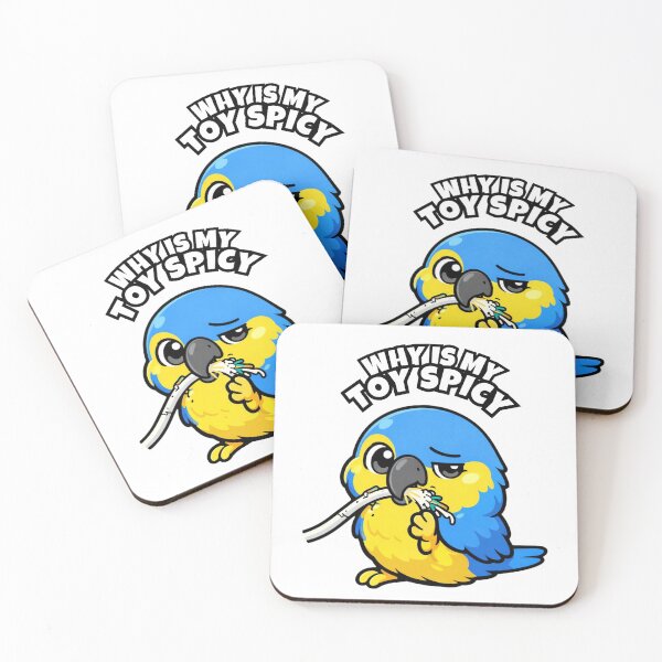 Item preview, Funny Macaw Why Is My Toy Spicy – Chewing Parrot Meme designed and sold by FeatherChaos.