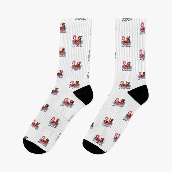 Item preview, Feral Girl Summer | Raccoon on Flamingo Float Retro Graphic designed and sold by HBDStudio.