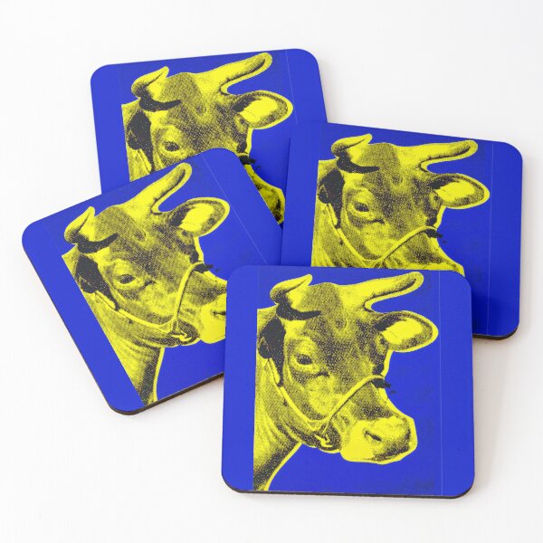 Item preview, Pop Art - Cow Blue Yellow designed and sold by ArtPlus+.