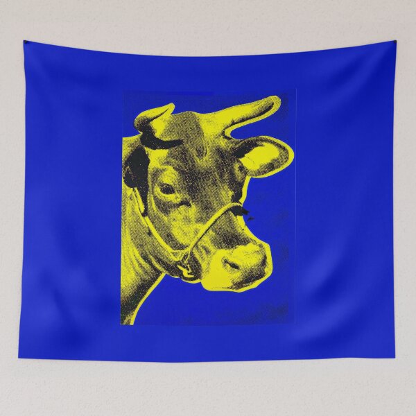 Item preview, Pop Art - Cow Blue Yellow designed and sold by ArtPlus+.