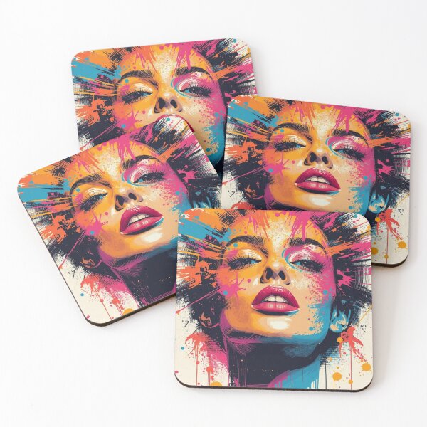 Item preview, Colorful Abstract Pop Art Female Portrait designed and sold by FredyDesignHub.