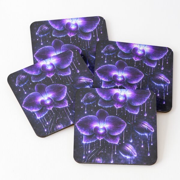 Item preview, Glowing Purple Orchid Galaxy Aesthetic Art designed and sold by KnitOfShadoF.