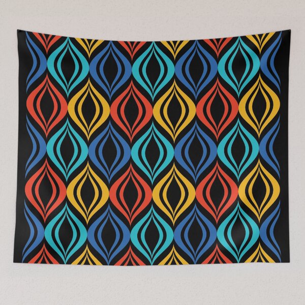 Item preview, Colorful Mid-Century Geometric Pattern - Retro 70s Rhythmic Art designed and sold by KojourinArt.