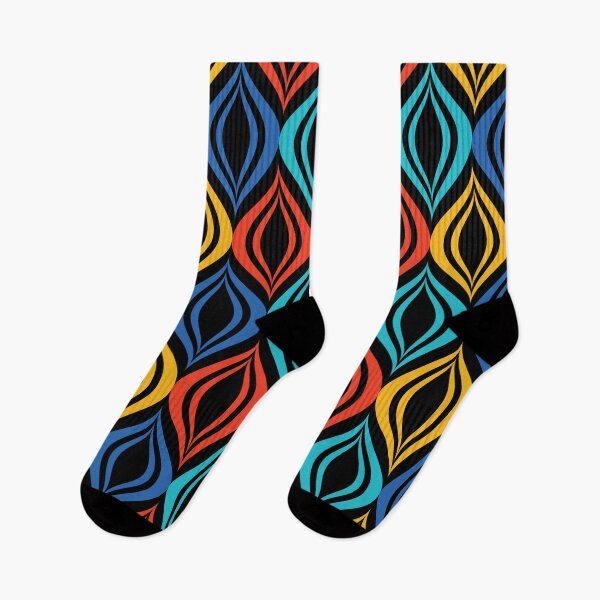 Item preview, Colorful Mid-Century Geometric Pattern - Retro 70s Rhythmic Art designed and sold by KojourinArt.