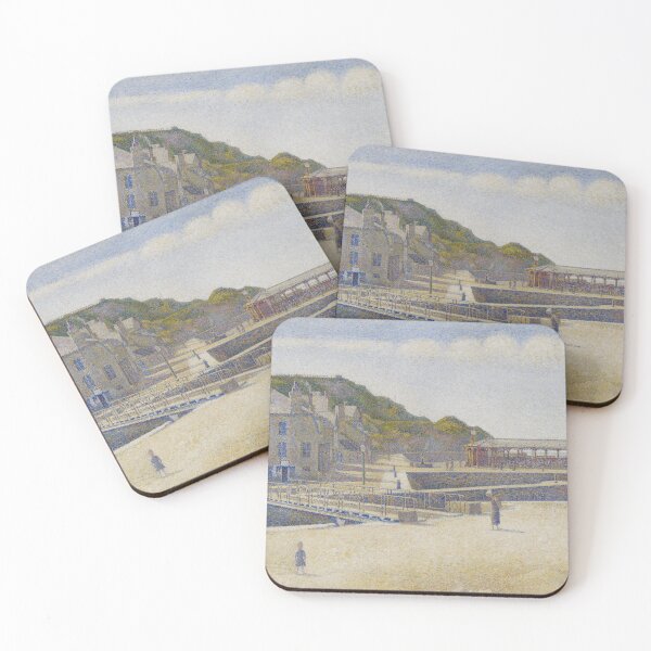 Item preview, Port En Bessin by Georges Seurat: Neo Impressionist Coastal Fine Art Print designed and sold by artofuniverse.