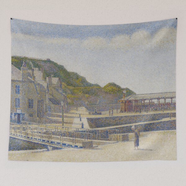 Item preview, Port En Bessin by Georges Seurat: Neo Impressionist Coastal Fine Art Print designed and sold by artofuniverse.