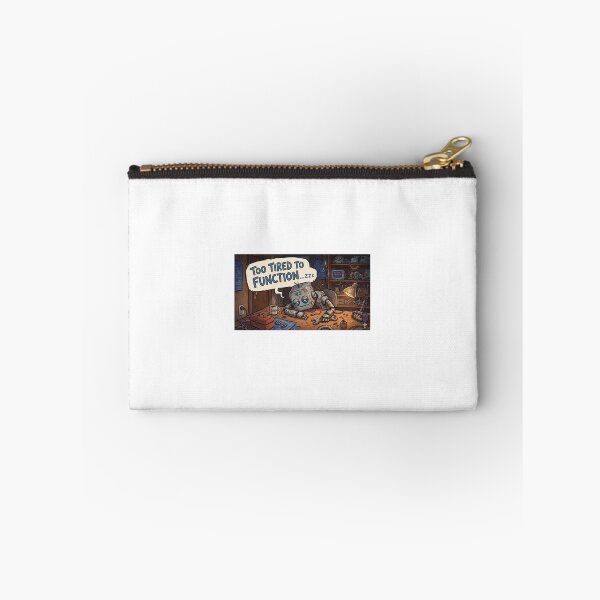 Item preview, A funny and relatable “Too Tired to Function” design featuring an exhausted robot running low on energy. Perfect for those days when you feel completely drained but still have to keep going. designed and sold by Sticker shop 007.