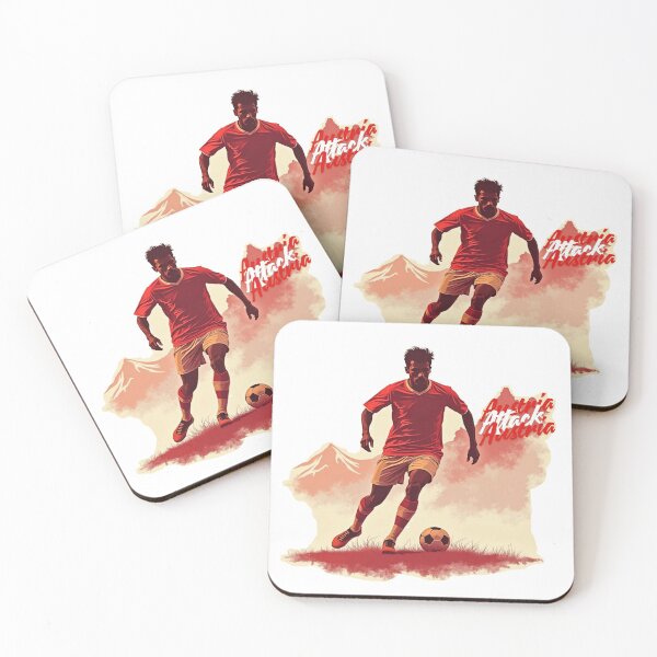 Item preview, Vintage Austria Soccer Player Alpine Attack Illustration designed and sold by PMTaurus.