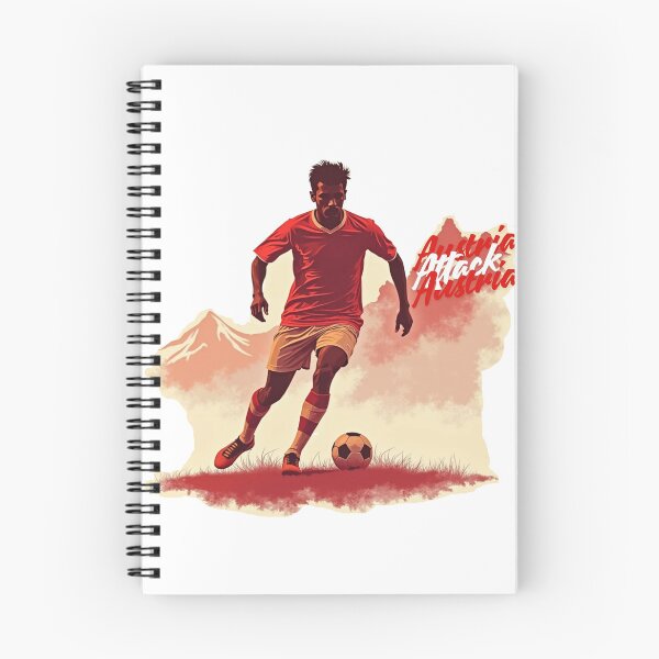 Artikelvorschau, Vintage-Illustration eines österreichischen Fußballspielers im Alpenangriff entworfen und verkauft von PMTaurus.