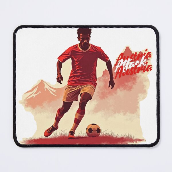 Item preview, Vintage Austria Soccer Player Alpine Attack Illustration designed and sold by PMTaurus.