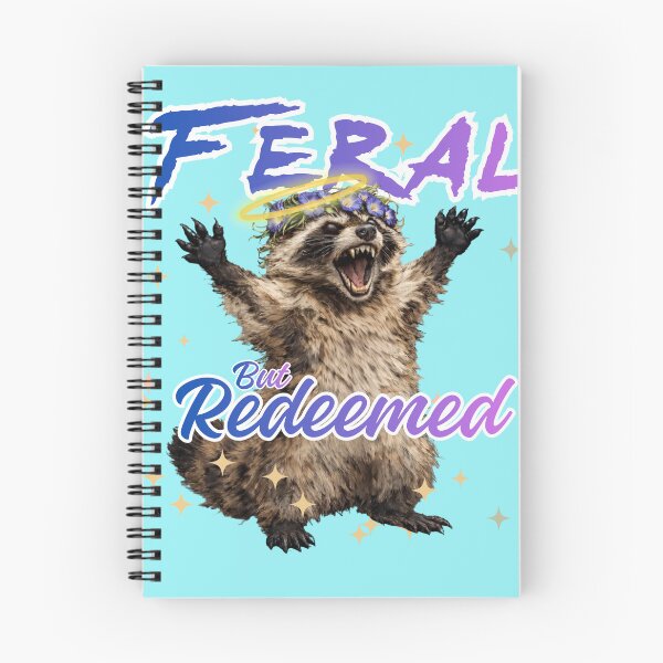 Item preview, Feral But Redeemed – Chaotic Christian Raccoon Tee designed and sold by RollForDesignCo.