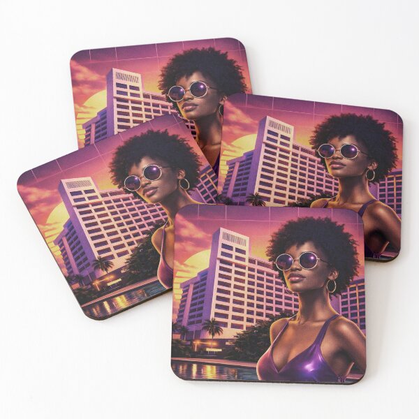 Item preview, Victoria Island Lagos Nigeria | Retro 80s Travel Print designed and sold by MammothArt.