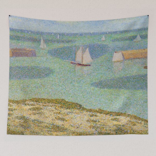 Item preview, Port En Bessin Entrance to the Outer Harbor by Georges Seurat: Coastal Pointillist Poster designed and sold by artofuniverse.