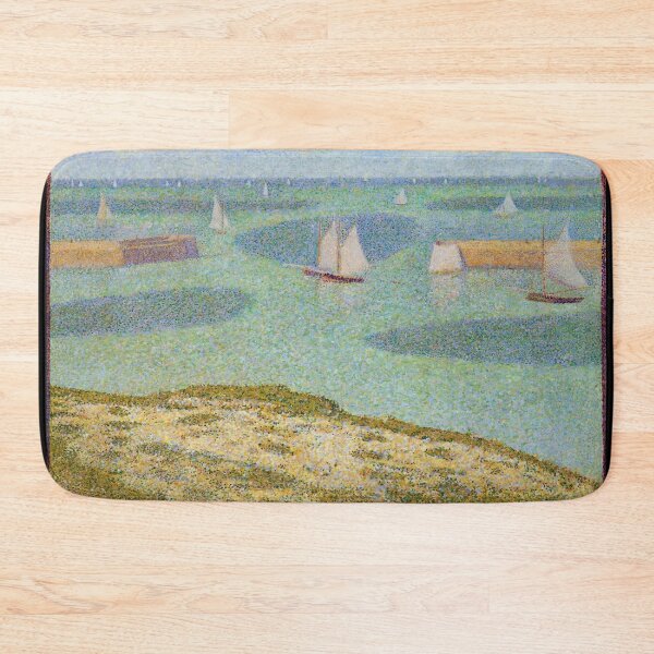 Item preview, Port En Bessin Entrance to the Outer Harbor by Georges Seurat: Coastal Pointillist Poster designed and sold by artofuniverse.