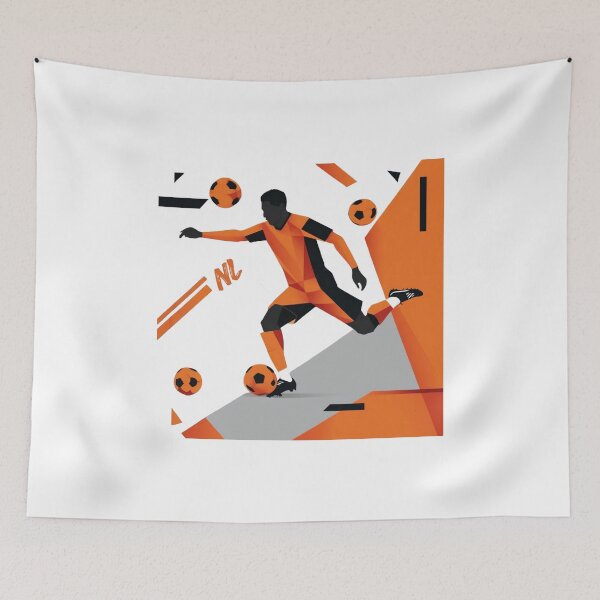 Item preview, Modern Dutch Football Player Geometric Silhouette Art designed and sold by PMTaurus.