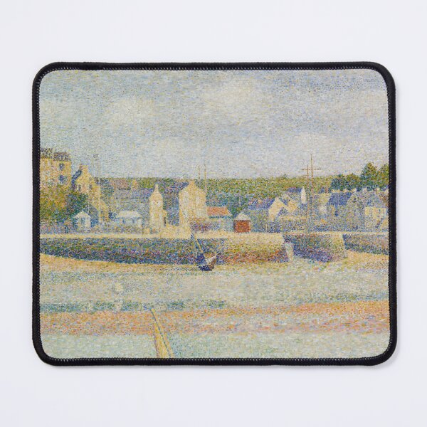 Item preview, Port En Bessin the Outer Harbor Low Tide by Georges Seurat: Coastal Pointillist Poster designed and sold by artofuniverse.