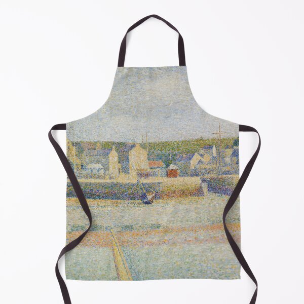Item preview, Port En Bessin the Outer Harbor Low Tide by Georges Seurat: Coastal Pointillist Poster designed and sold by artofuniverse.