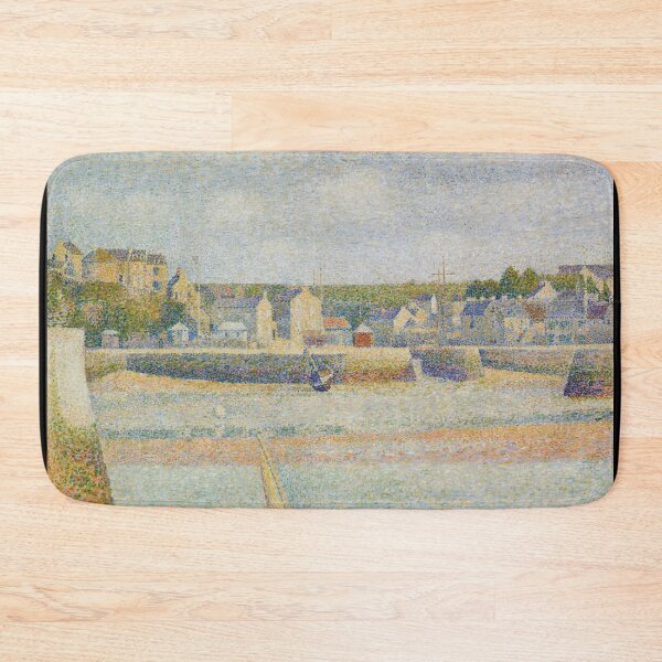 Item preview, Port En Bessin the Outer Harbor Low Tide by Georges Seurat: Coastal Pointillist Poster designed and sold by artofuniverse.