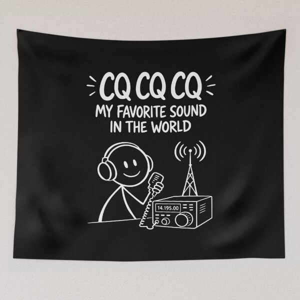 Item preview, CQ CQ CQ Ham Radio XKCD Style Design designed and sold by AnnSign.