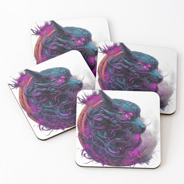 Item preview, Neon Cat - Futuristic Abstract Art designed and sold by Bad7Wear.