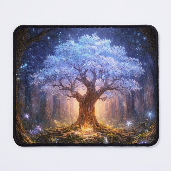 Item preview, Magical Tree of Light – Enchanted Fantasy Forest with Waterfall designed and sold by DrakariArt.
