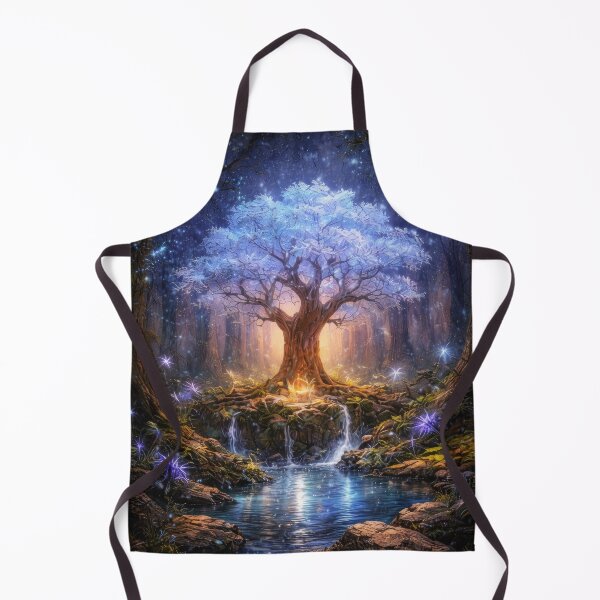 Item preview, Magical Tree of Light – Enchanted Fantasy Forest with Waterfall designed and sold by DrakariArt.