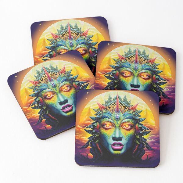 Item preview, Psychedelic Cosmic Goddess – Neon Trippy Surreal Face Art designed and sold by Dominik1994.