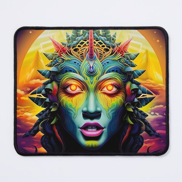Item preview, Psychedelic Cosmic Goddess – Neon Trippy Surreal Face Art designed and sold by Dominik1994.