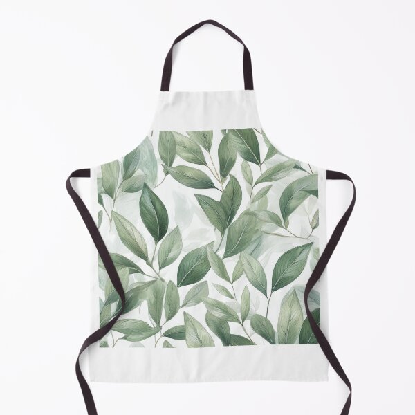 Item preview, Sage green leafy botanicals watercolor leaves painting spring theme shades of green designed and sold by navitalidesign.