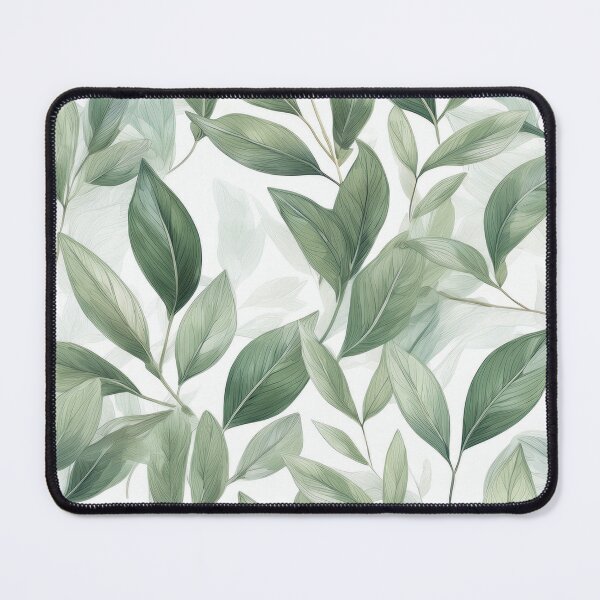 Item preview, Sage green leafy botanicals watercolor leaves painting spring theme shades of green designed and sold by navitalidesign.